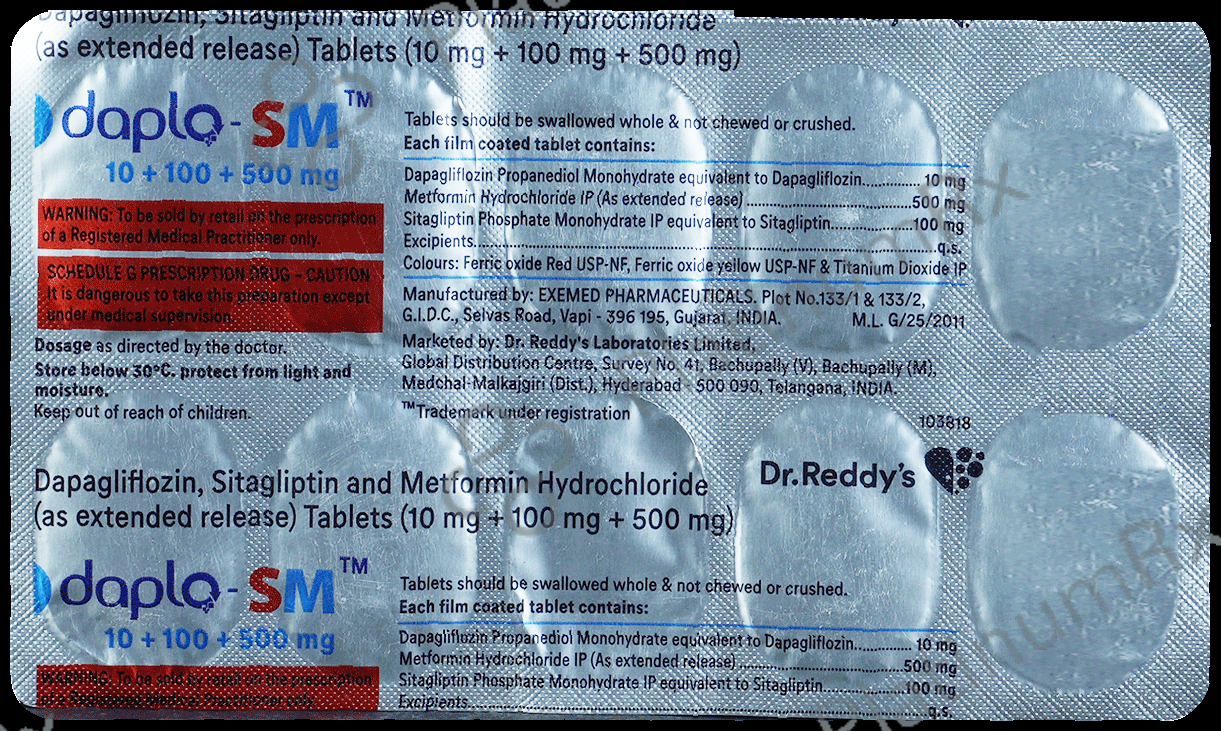 Daplo SM 10/500/100mg Tablet ER 10s