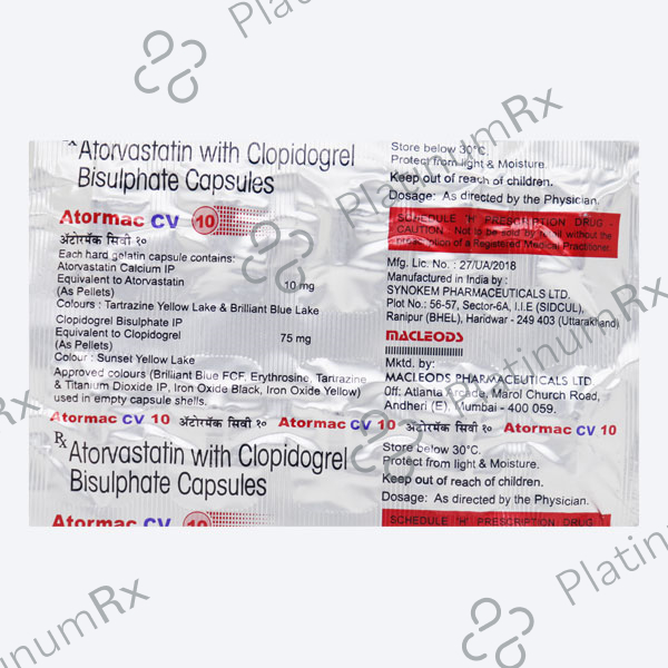 Atormac CV 10/75mg Capsule 10s