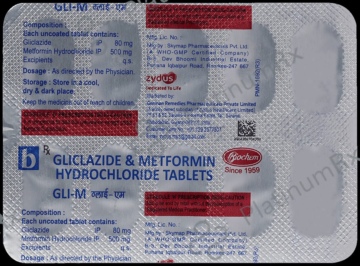 Gli-M 80/500mg Tablet 10s