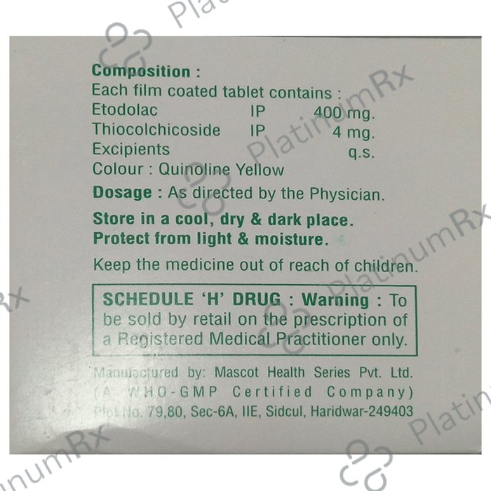 Etogesic MR 400/4mg Tablet 10s