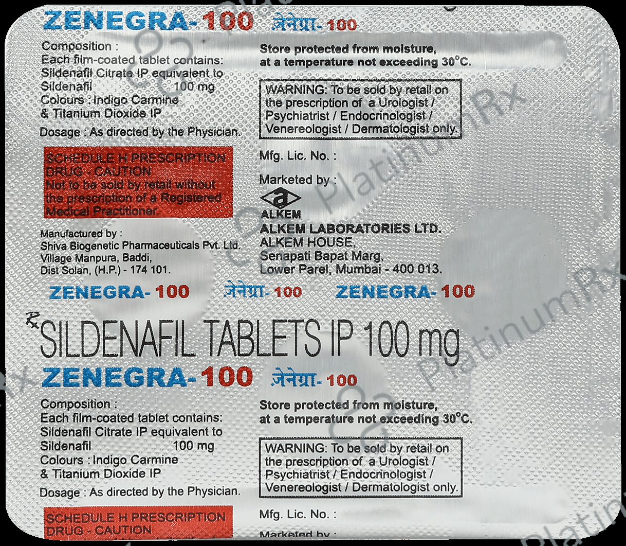 Zenegra 100mg Tablet 4s