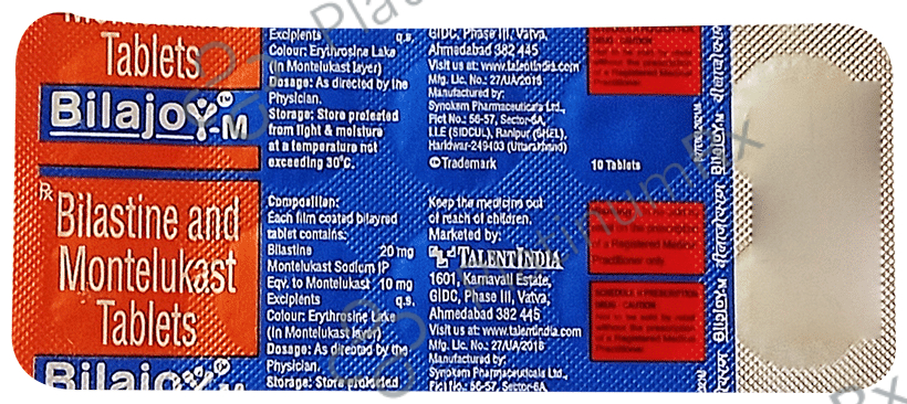 Bilajoy M 20/10mg Tablet 10s