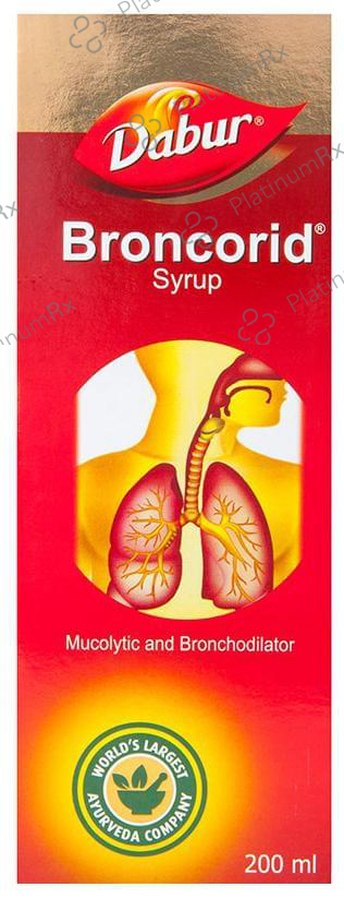 Dabur Broncorid Syrup - For Chronic & Allergic Cough & Common Cold - For Lungs & Respiratory Care
