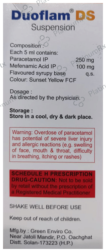 Duoflam DS Oral Suspension Delicious Mango