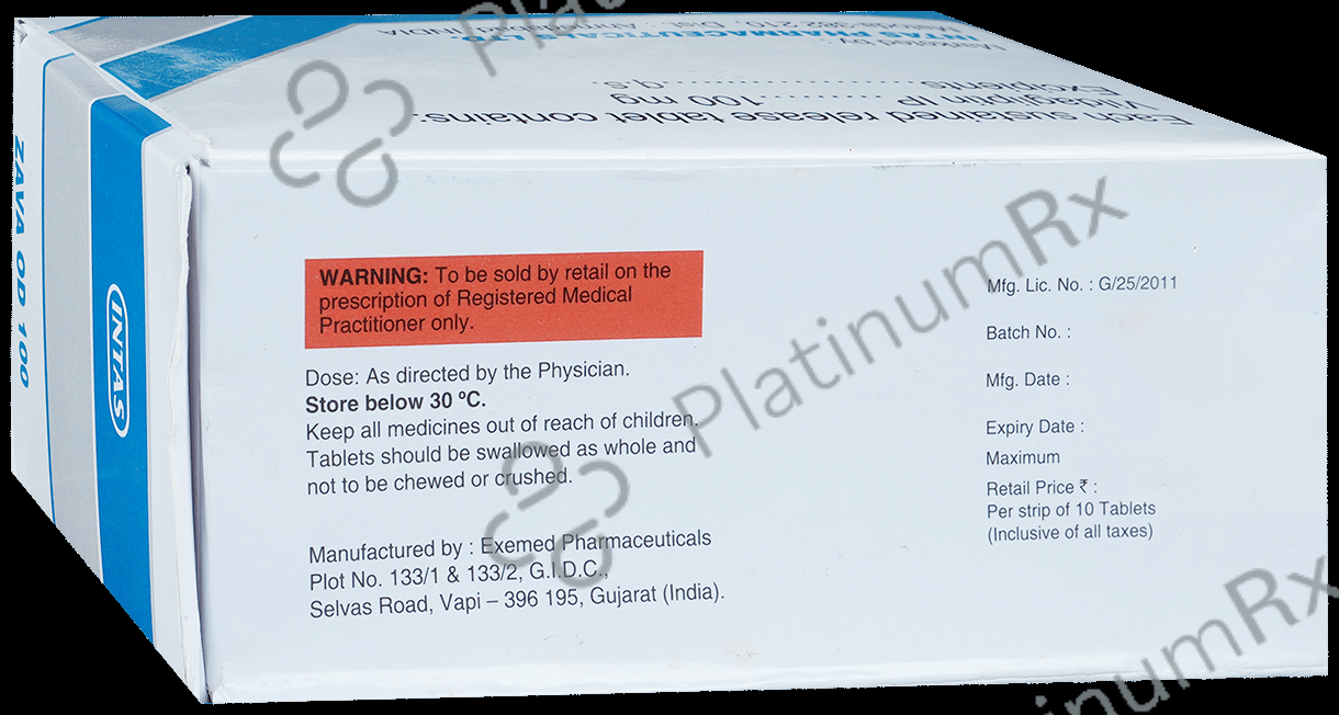 Zava OD 100mg Tablet 10s