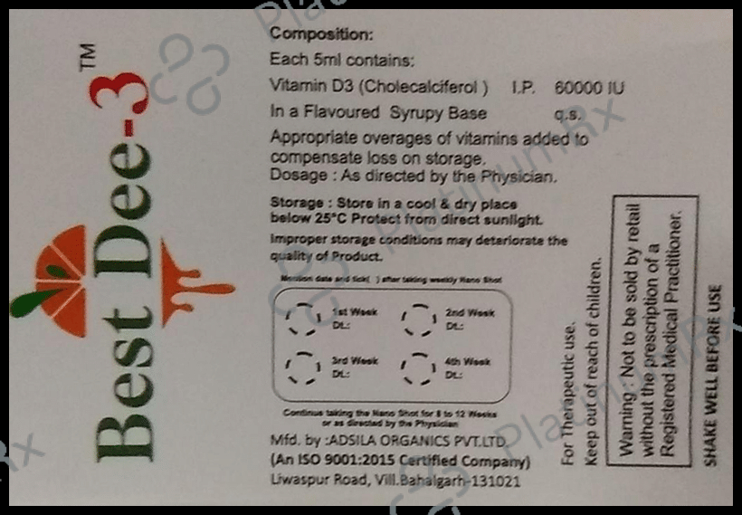 Best Dee 3 Oral Solution (5ml Each) Delicious Sugar Free