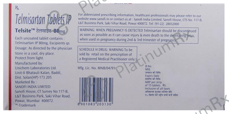 Telsite 80mg Tablet 15s
