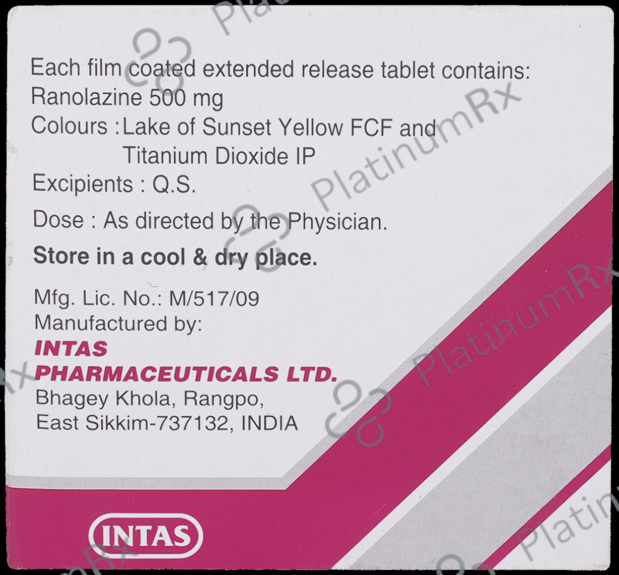 Ranopill ER 500mg Tablet 10s