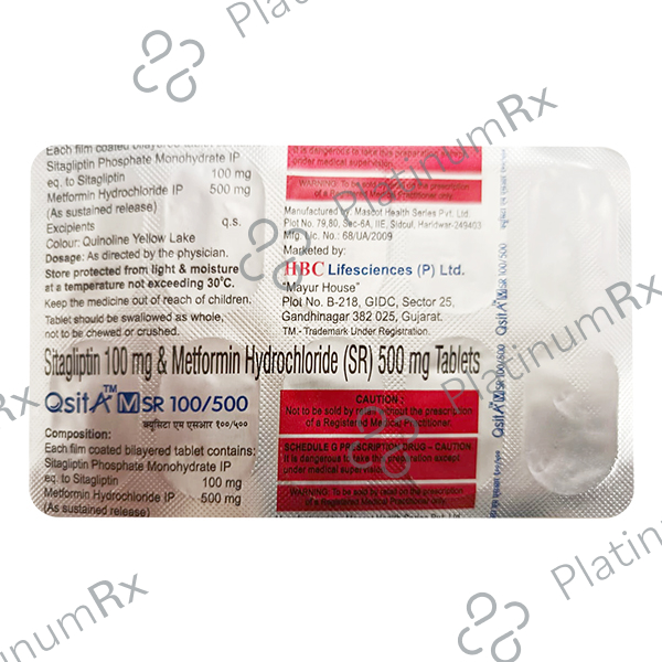 Qsita M 100/500mg Tablet SR 15s