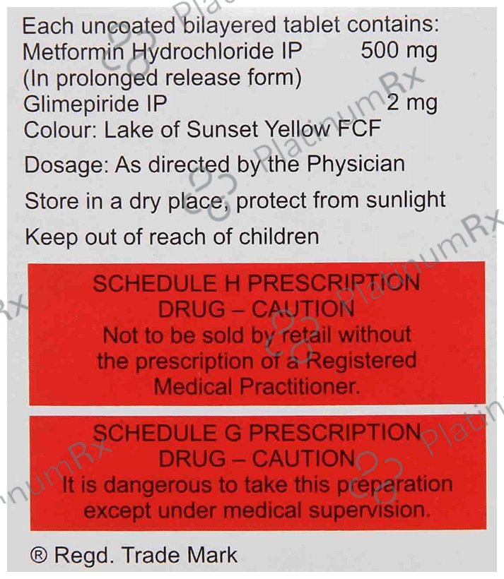 Glyree M 2/500mg Tablet PR 10s