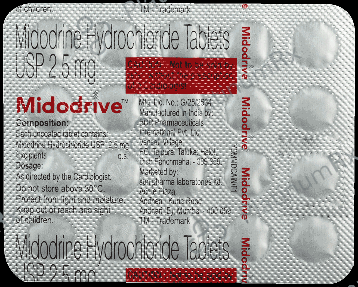 Midodrive 2.5mg Tablet 20s