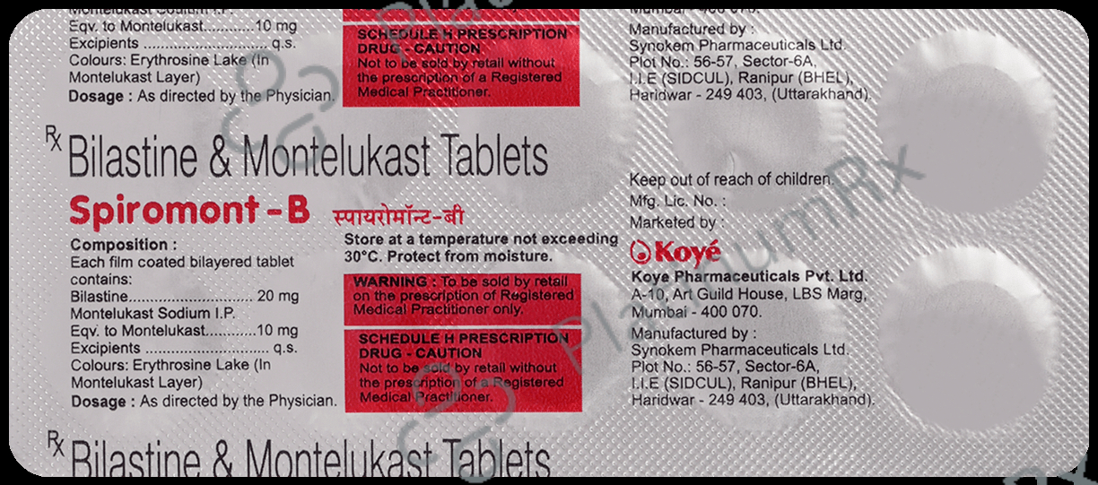 Spiromont B 20/10mg Tablet 10s