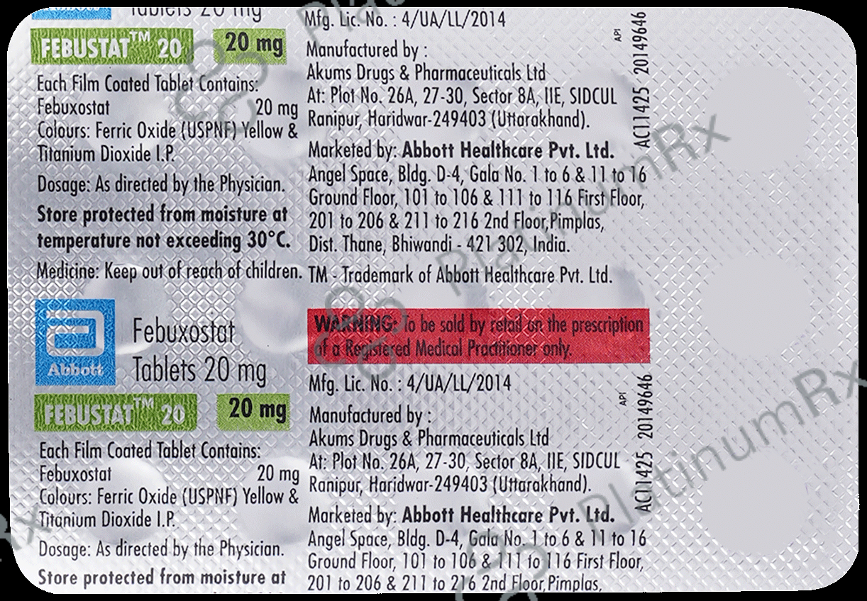 Febustat 20mg Tablet 15s