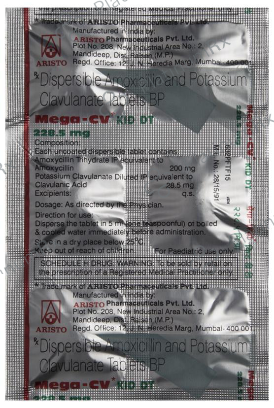 Mega CV Kid 200/28.5mg Tablet DT 6s