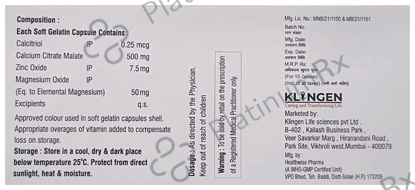 Klincal Softgel Capsule 10 Soft Gelatin Capsule