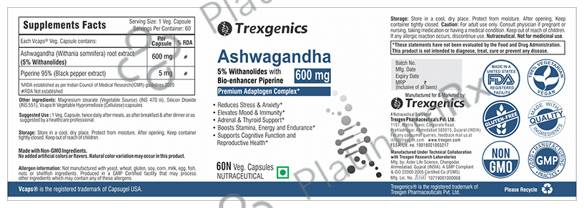 Trexgenics Ashwagandha Veg Capsule