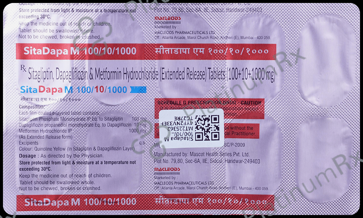 Sitadapa M 100/10/1000 Tablet ER