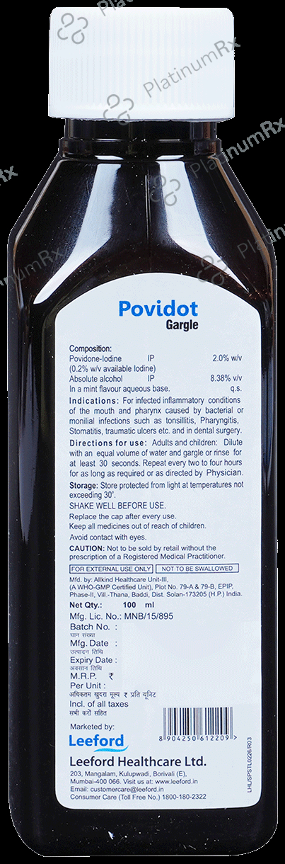 Povidot Gargle 100ml for Oral Care