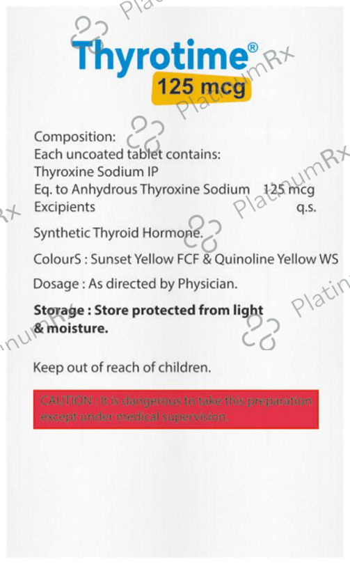 Thyrotime 125mcg Tablet