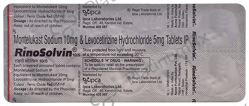 Rinosolvin 10/5mg Tablet 10s