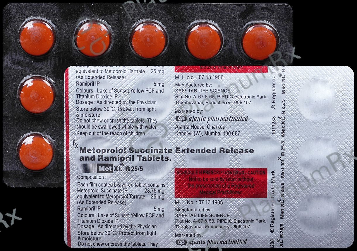 Met XL R 25/5mg Tablet ER 15s