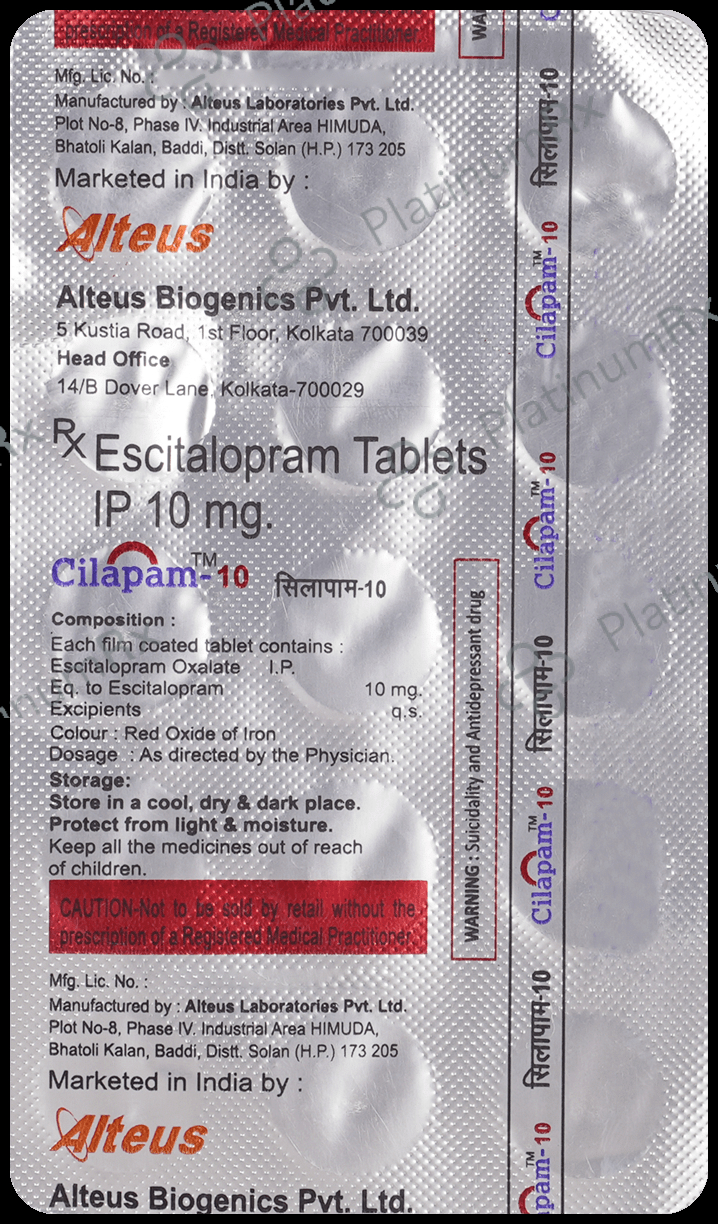 Cilapam 10 Tablet 15 Tablet