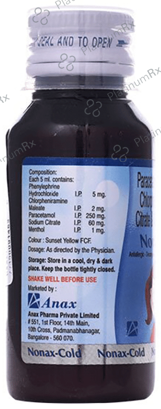 Nonax Cold 2/250/5mg Oral Suspension 60ml