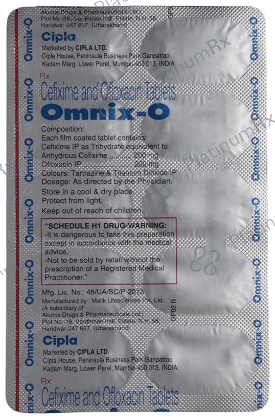 Omnix O 200/200mg Tablet 10s