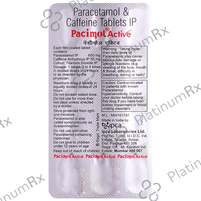 Pacimol Active Tablet 10 Tablet