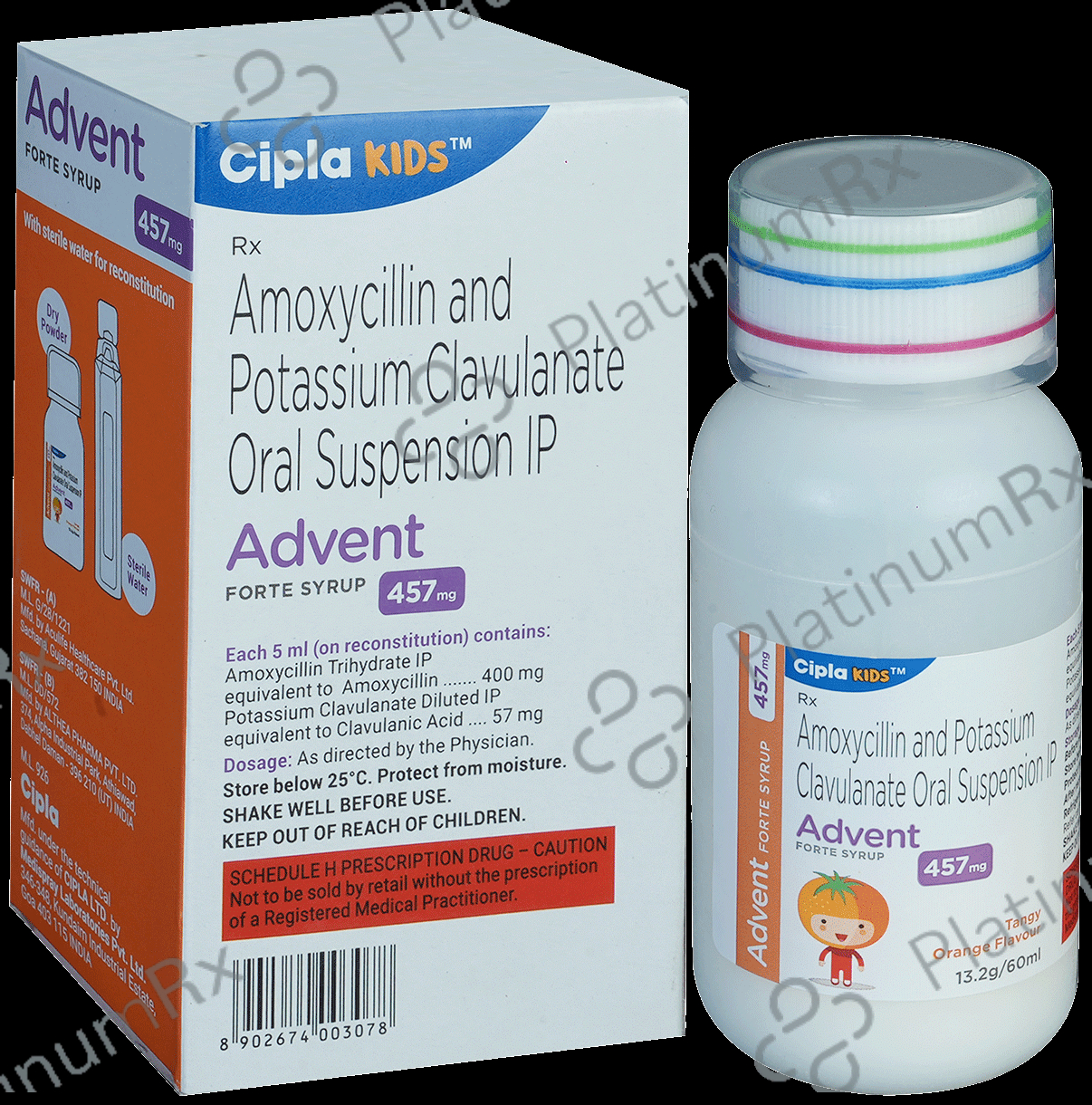 Advent Forte 457mg Syrup Tangy Orange 60ml
