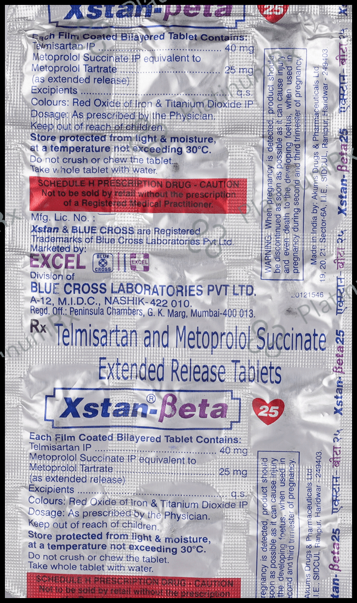 Xstan Beta 40mg/25mg Tablet ER