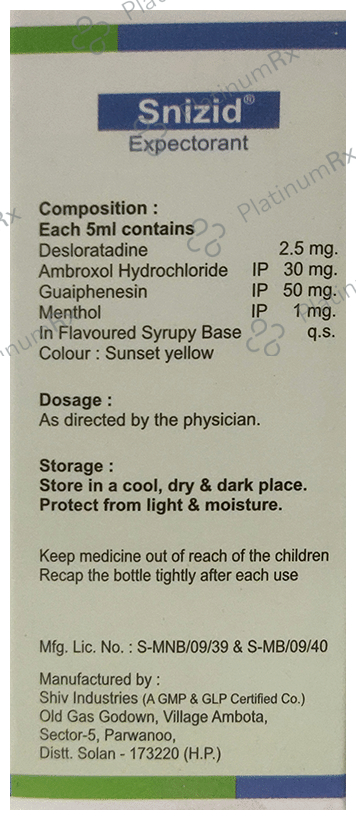 Snizid Expectorant