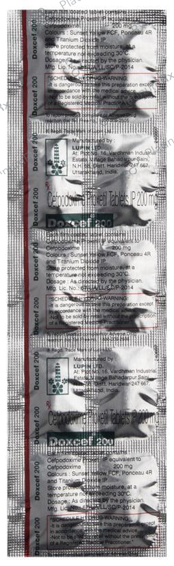 Doxcef 200mg Tablet 10s
