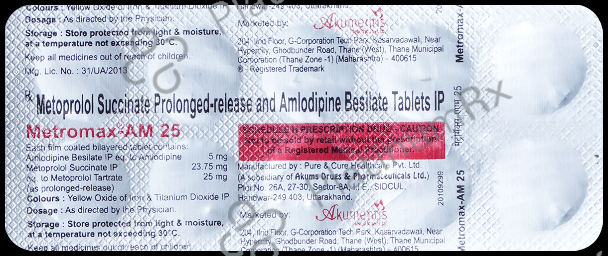 Metromax AM 5 mg/25 mg Tablet
