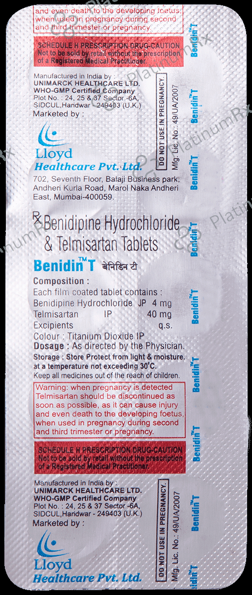 Benidin T 4mg/40mg Tablet