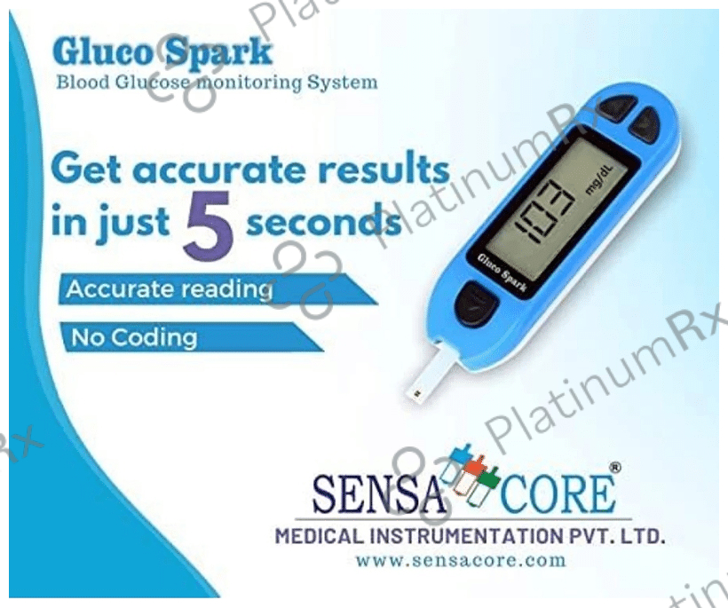 Gluco Spark Bare Glucometer Sugar Test Device with Packaging
