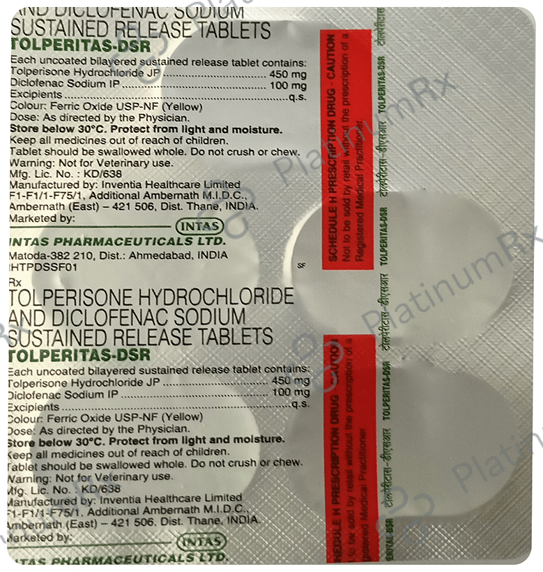 Tolperitas DSR 100/450mg Tablet 5s