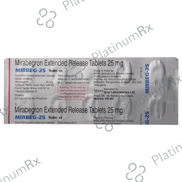 Mirbeg 25mg ER Tablet 10s