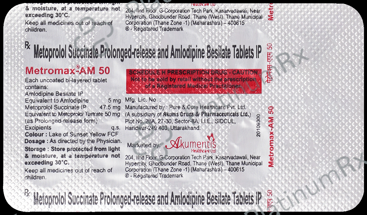 Metromax AM 5 mg/50 mg Tablet