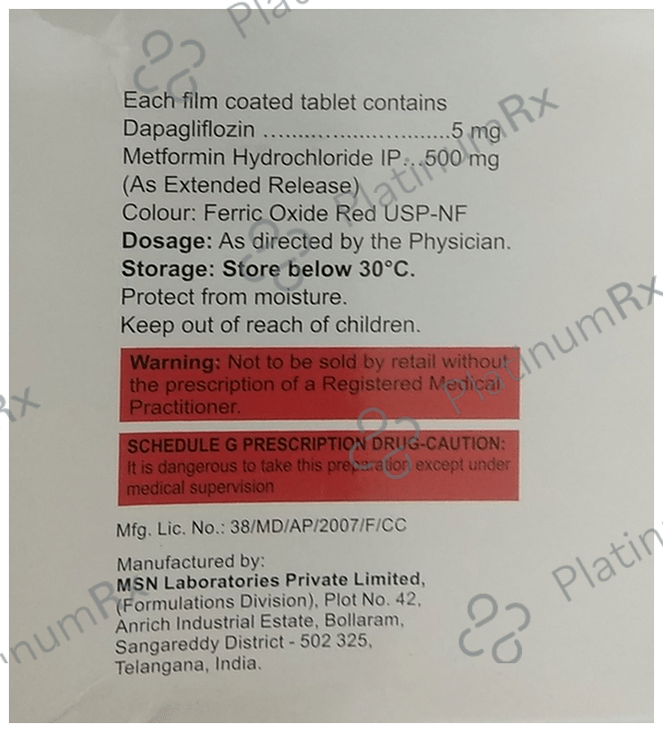 Gluxit M 5/500mg Tablet ER 10s