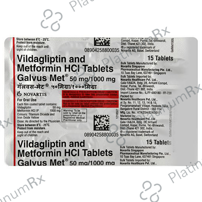 Galvus Met 50/1000mg Tablet 15s