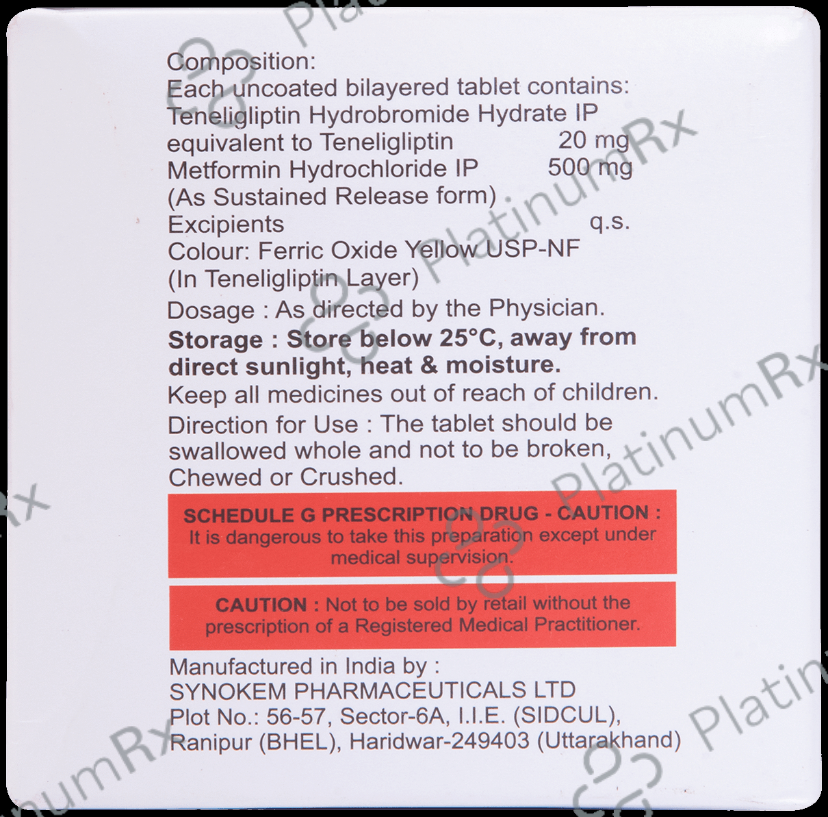 Eliptin M 500mg/20mg Tablet SR