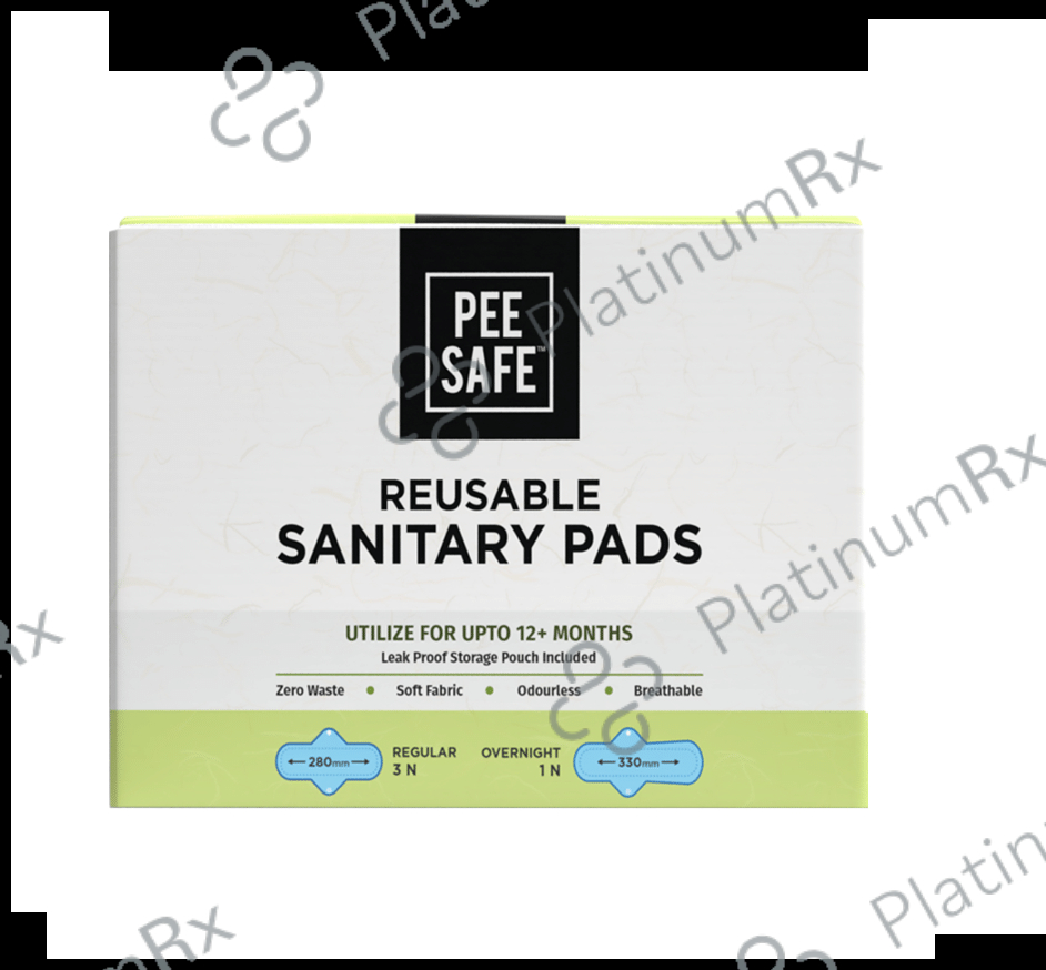 Pee Safe Reusable Sanitary Pad ( 3 Regular Pad + 1 Overnight Pad + 1 Leak Proof Pouch) 1 Kit