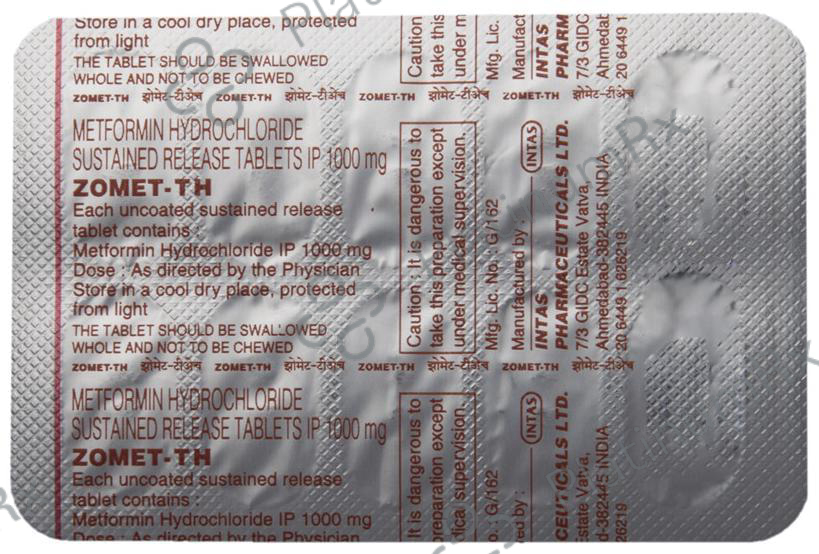 Zomet TH 1000mg Tablet SR 10s
