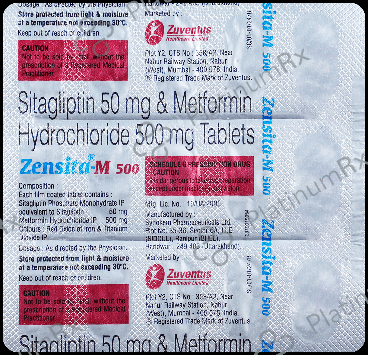 Zensita M 50mg/500mg Tablet