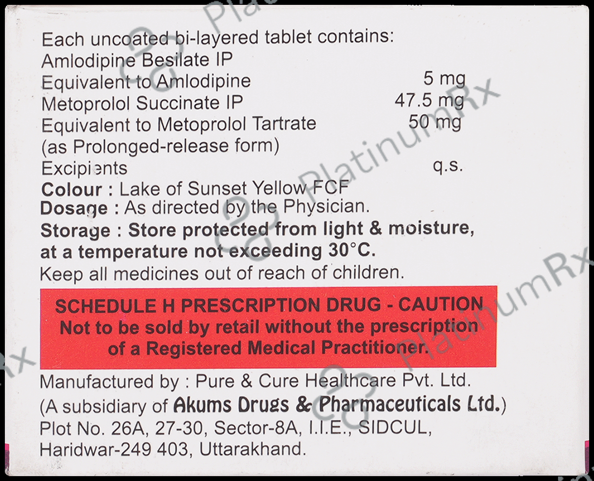 Metromax AM 5 mg/50 mg Tablet