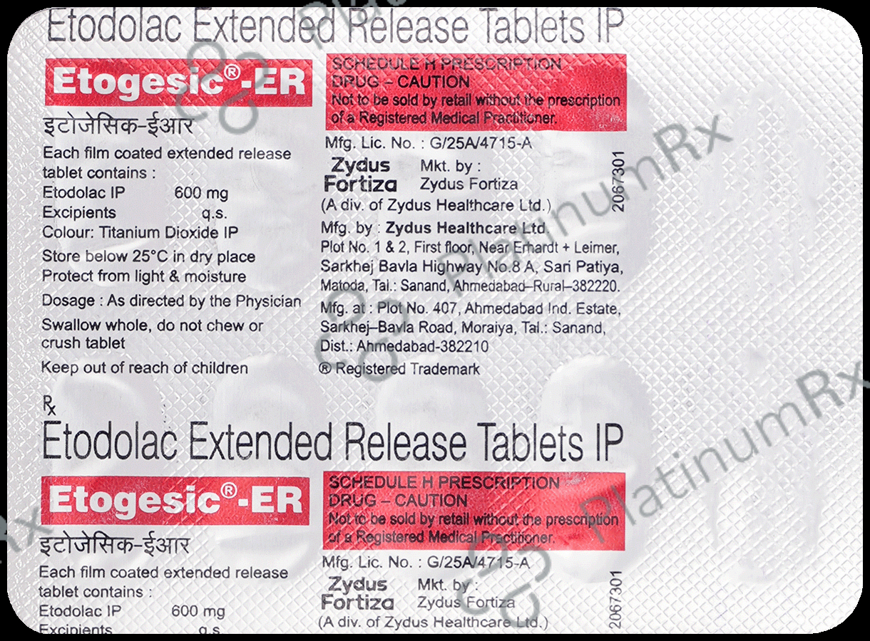 Etogesic ER 600mg Tablet 10s