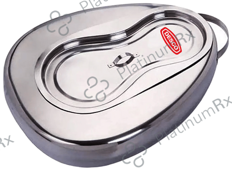 DESCO Stainless Steel Jointed 202 Grade Female Bedpan with Cover
