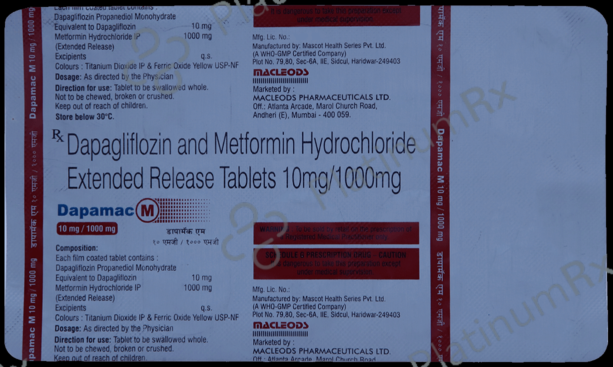 Dapamac M 10/1000mg Tablet 10s