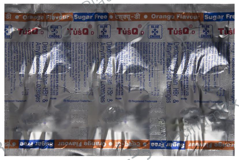 Tusq D Cough Lozenges Sugar Free 0.6/5mg 6s